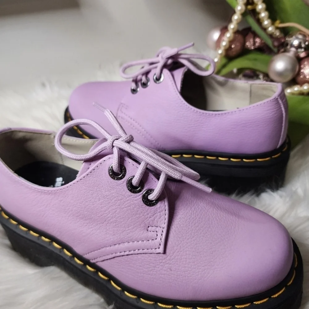 Dr.Martens 1461 QUAD II LILAC PISA LEATHER PLATFORM Women SHOESSize5